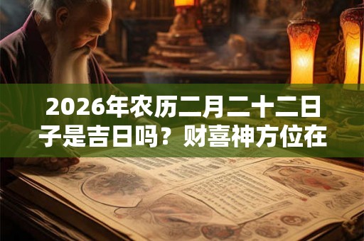 2026年农历二月二十二日子是吉日吗？财喜神方位在哪？
