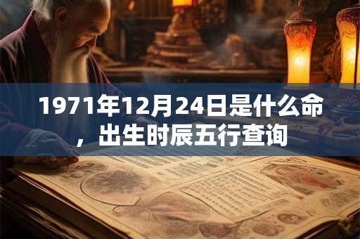 1971年12月24日是什么命，出生时辰五行查询