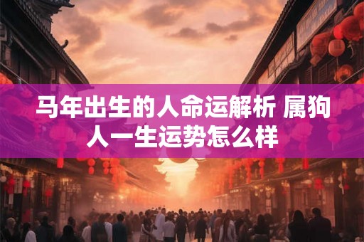 马年出生的人命运解析 属狗人一生运势怎么样 马年出生的人命运解析 属狗人一生运势怎么样