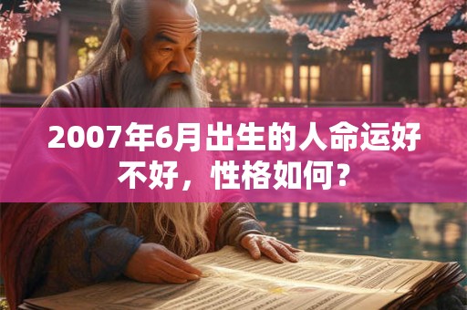 2007年6月出生的人命运好不好,性格如何? 2007年6月出生的人命运好不好,性格如何?
