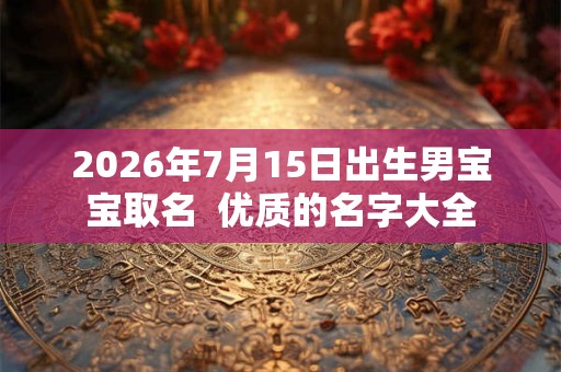 2026年7月15日出生男宝宝取名  优质的名字大全