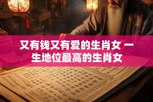 又有钱又有爱的生肖女 一生地位最高的生肖女