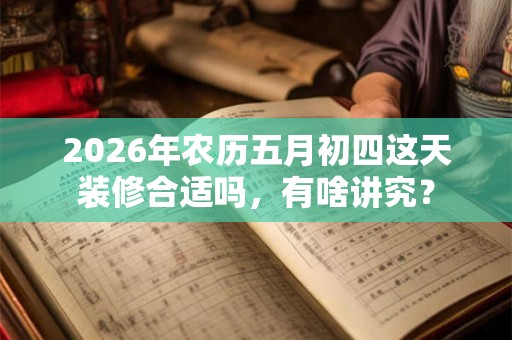 2026年农历五月初四这天装修合适吗，有啥讲究？