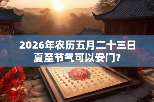 2026年农历五月二十三日夏至节气可以安门？