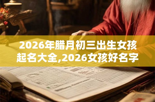 2026年腊月初三出生女孩起名大全,2026女孩好名字推荐! 2026年腊月初三出生女孩起名大全,2026女孩好名字推荐!