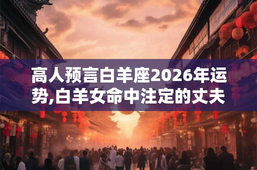 高人预言白羊座2026年运势,白羊女命中注定的丈夫星座