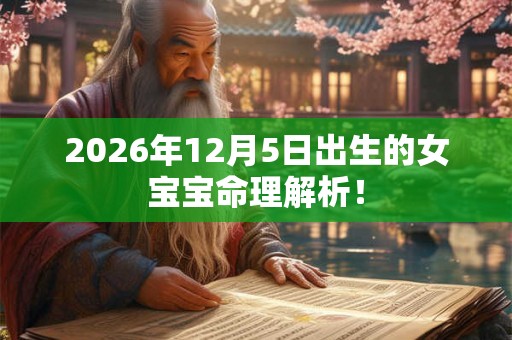 2026年12月5日出生的女宝宝命理解析！