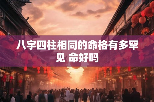 八字四柱相同的命格有多罕见 命好吗