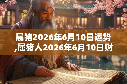 属猪2026年6月10日运势,属猪人2026年6月10日财运,生肖猪2026年6月10日运势