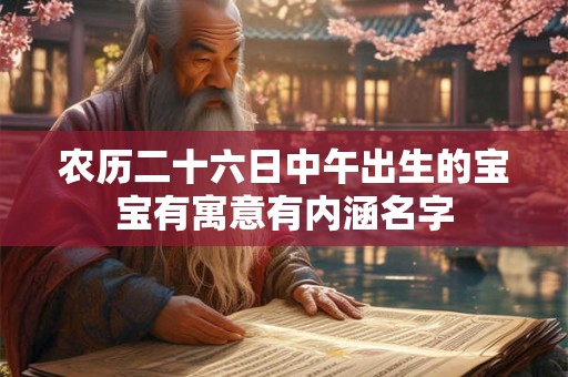 农历二十六日中午出生的宝宝有寓意有内涵名字