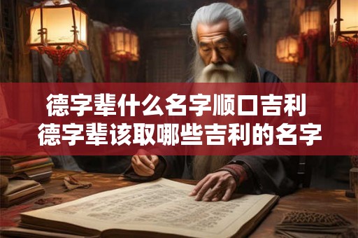 德字辈什么名字顺口吉利 德字辈该取哪些吉利的名字 德字辈什么名字顺口吉利 德字辈该取哪些吉利的名字
