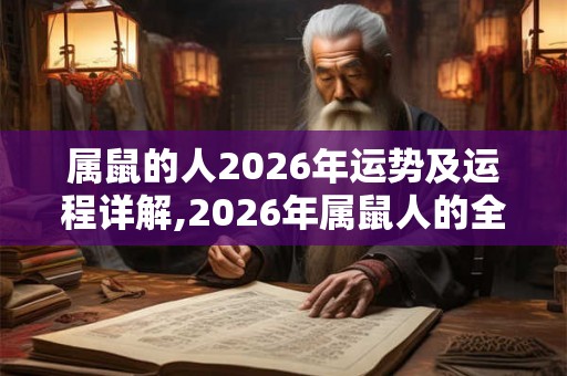 属鼠的人2026年运势及运程详解,2026年属鼠人的全年运势