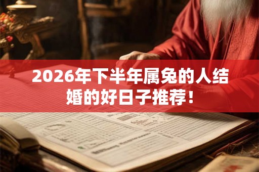 2026年下半年属兔的人结婚的好日子推荐！