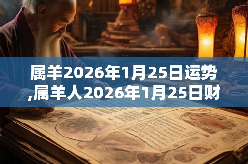 属羊2026年1月25日运势,属羊人2026年1月25日财运,生肖羊2026年1月25日运势