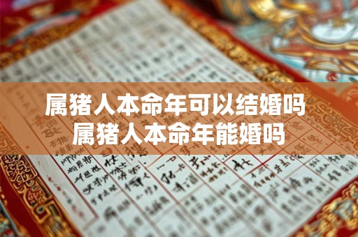 属猪人本命年可以结婚吗 属猪人本命年能婚吗