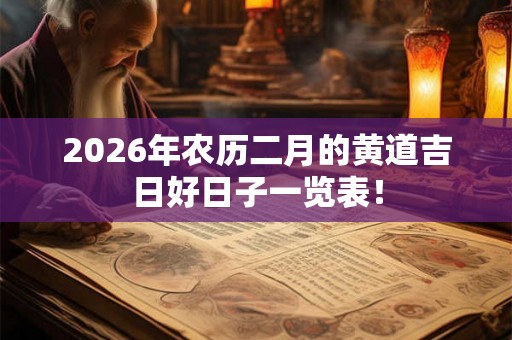 2026年农历二月的黄道吉日好日子一览表！