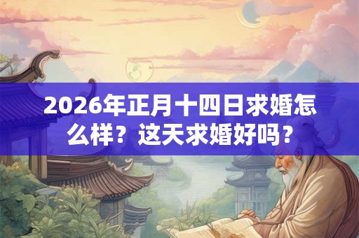 2026年正月十四日求婚怎么样？这天求婚好吗？