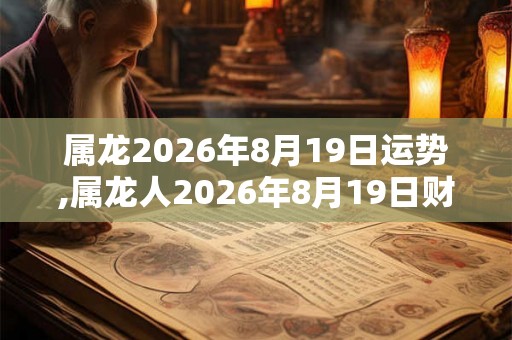 属龙2026年8月19日运势,属龙人2026年8月19日财运,生肖龙2026年8月19日运势