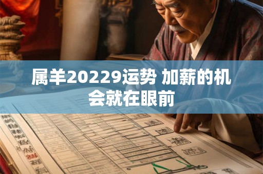 属羊20229运势 加薪的机会就在眼前