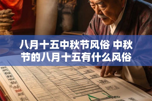 八月十五中秋节风俗 中秋节的八月十五有什么风俗