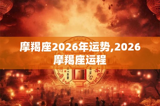 摩羯座2026年运势,2026摩羯座运程