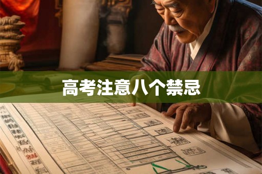 高考注意八个禁忌