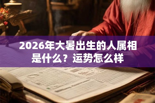 2026年大暑出生的人属相是什么？运势怎么样