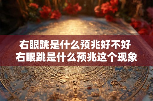 右眼跳是什么预兆好不好 右眼跳是什么预兆这个现象好还是坏