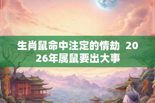 生肖鼠命中注定的情劫  2026年属鼠要出大事
