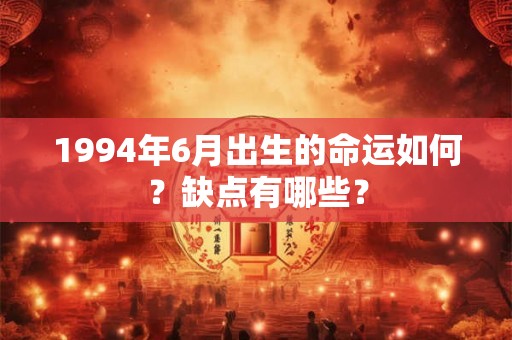 1994年6月出生的命运如何?缺点有哪些? 1994年6月出生的命运如何?缺点有哪些?
