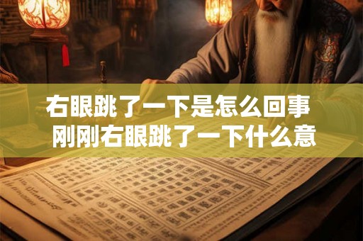 右眼跳了一下是怎么回事  刚刚右眼跳了一下什么意思
