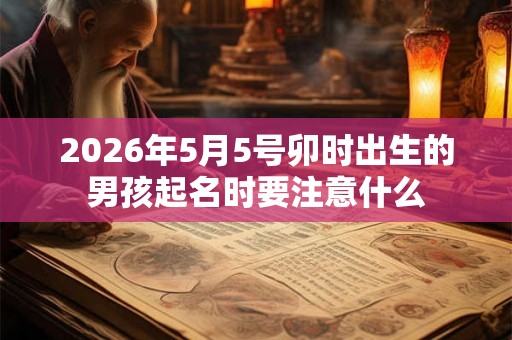 2026年5月5号卯时出生的男孩起名时要注意什么