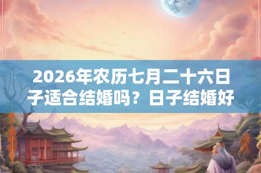 2026年农历七月二十六日子适合结婚吗？日子结婚好吗？