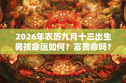 2026年农历九月十三出生男孩命运如何？富贵命吗？