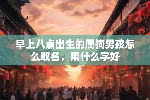 早上八点出生的属狗男孩怎么取名，用什么字好
