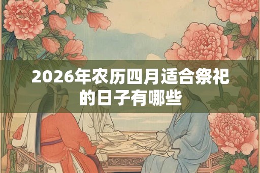 2026年农历四月适合祭祀的日子有哪些