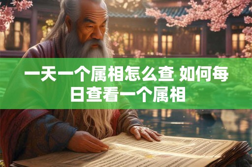 一天一个属相怎么查 如何每日查看一个属相