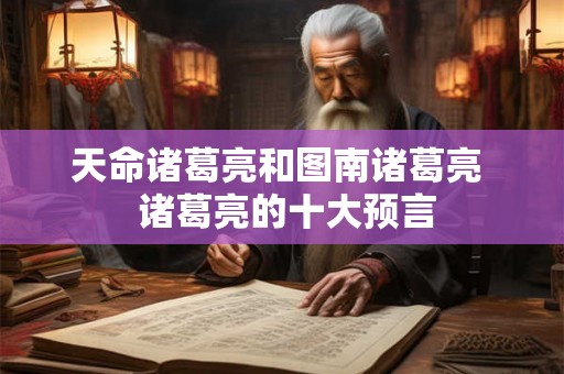 天命诸葛亮和图南诸葛亮  诸葛亮的十大预言