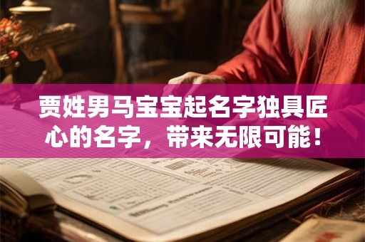 贾姓男马宝宝起名字独具匠心的名字，带来无限可能！