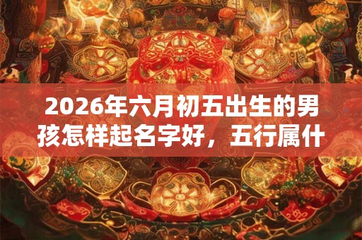 2026年六月初五出生的男孩怎样起名字好，五行属什么
