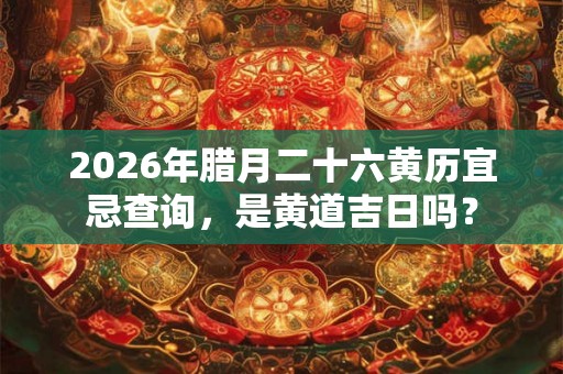 2026年腊月二十六黄历宜忌查询，是黄道吉日吗？
