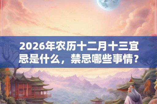 2026年农历十二月十三宜忌是什么，禁忌哪些事情？