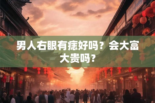 男人右眼有痣好吗？会大富大贵吗？