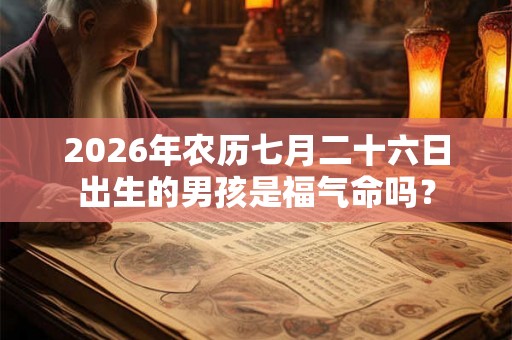2026年农历七月二十六日出生的男孩是福气命吗？