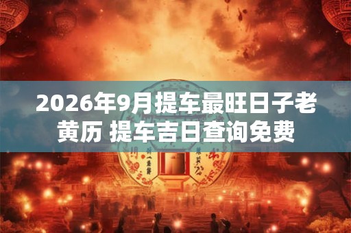 2026年9月提车最旺日子老黄历 提车吉日查询免费