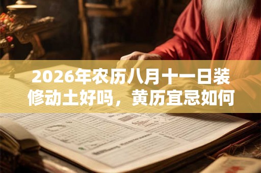2026年农历八月十一日装修动土好吗,黄历宜忌如何? 2026年农历八月十一日装修动土好吗,黄历宜忌如何?