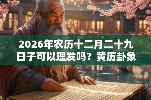 2026年农历十二月二十九日子可以理发吗？黄历卦象好吗？