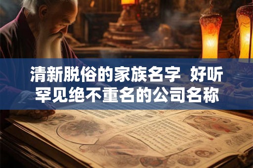 清新脱俗的家族名字  好听罕见绝不重名的公司名称