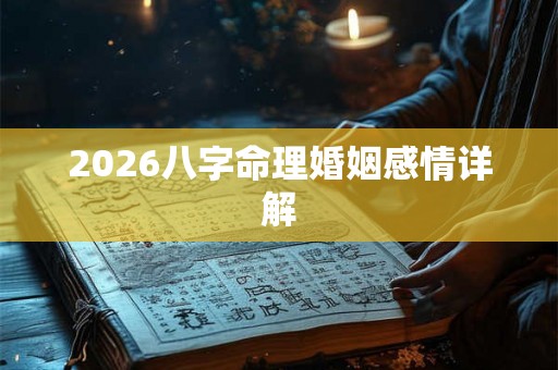 2026八字命理婚姻感情详解