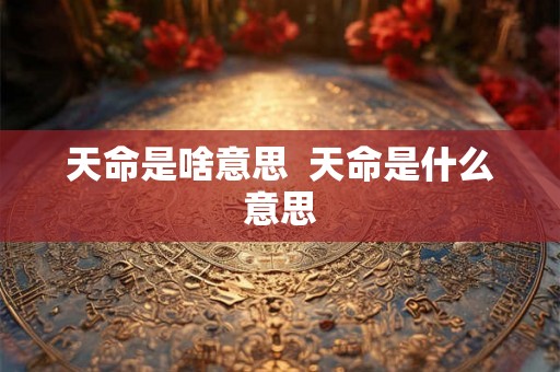 天命是啥意思 天命是什么意思 天命是啥意思 天命是什么意思